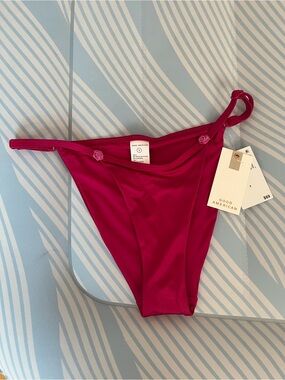 Good American Satin Fuschia Pink Bikini Bottom with Side-Tie Detail